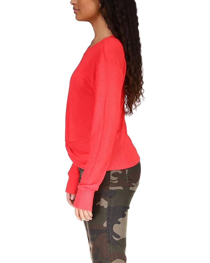 

Топ Sanctuary Knotted Knit Top, цвет Sunset Red