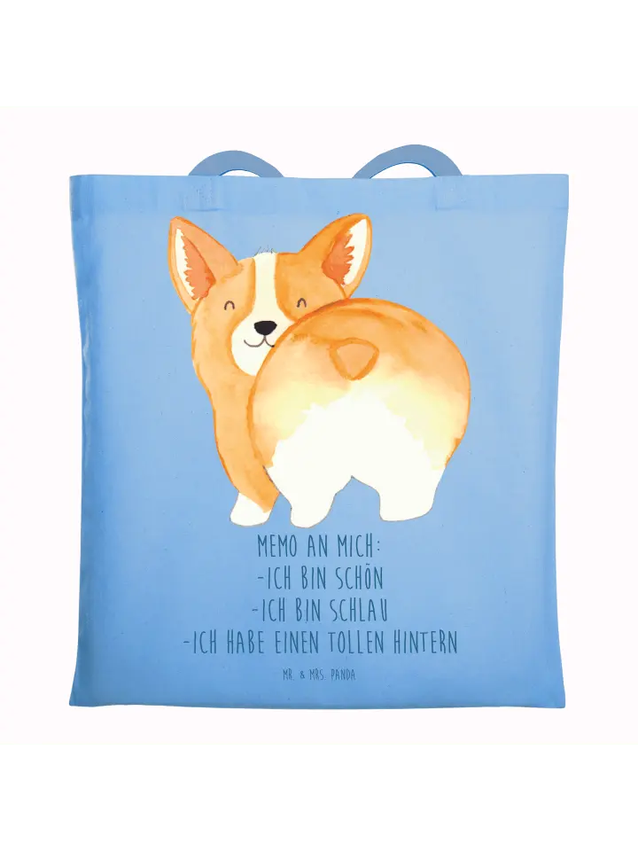 

Сумка для переноски Mr & Mrs Panda Corgi Po, небесно-синий