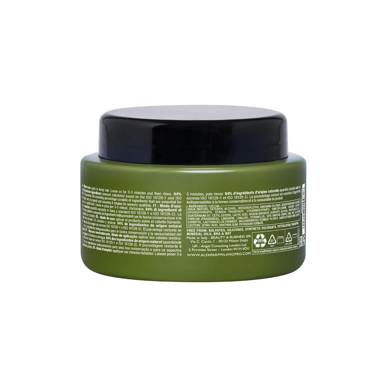 ALFAPARF MILANO Benvoleo Recovery Mask для поврежденных волос - чистая, веганская, экологичная уходовая косметика, восстанавливает, реконструирует, защищает, без парафина, натуральные ингредиенты, 250 мл — фото 2