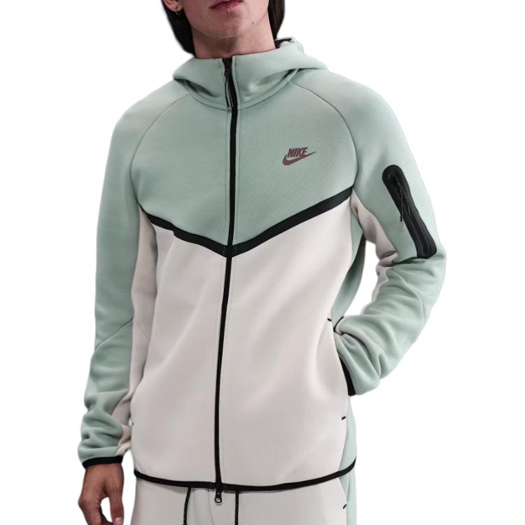 Nike Мужская флисовая куртка-ветровка на молнии, Light Green — фото 2