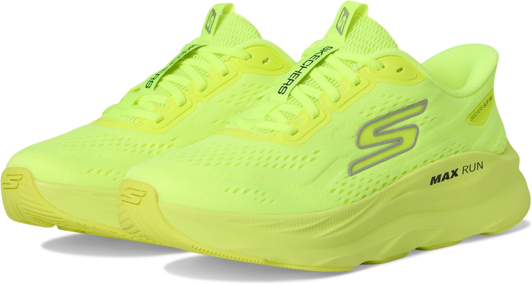 Кроссовки SKECHERS Max Run Hands Free Slip-Ins, цвет Lime