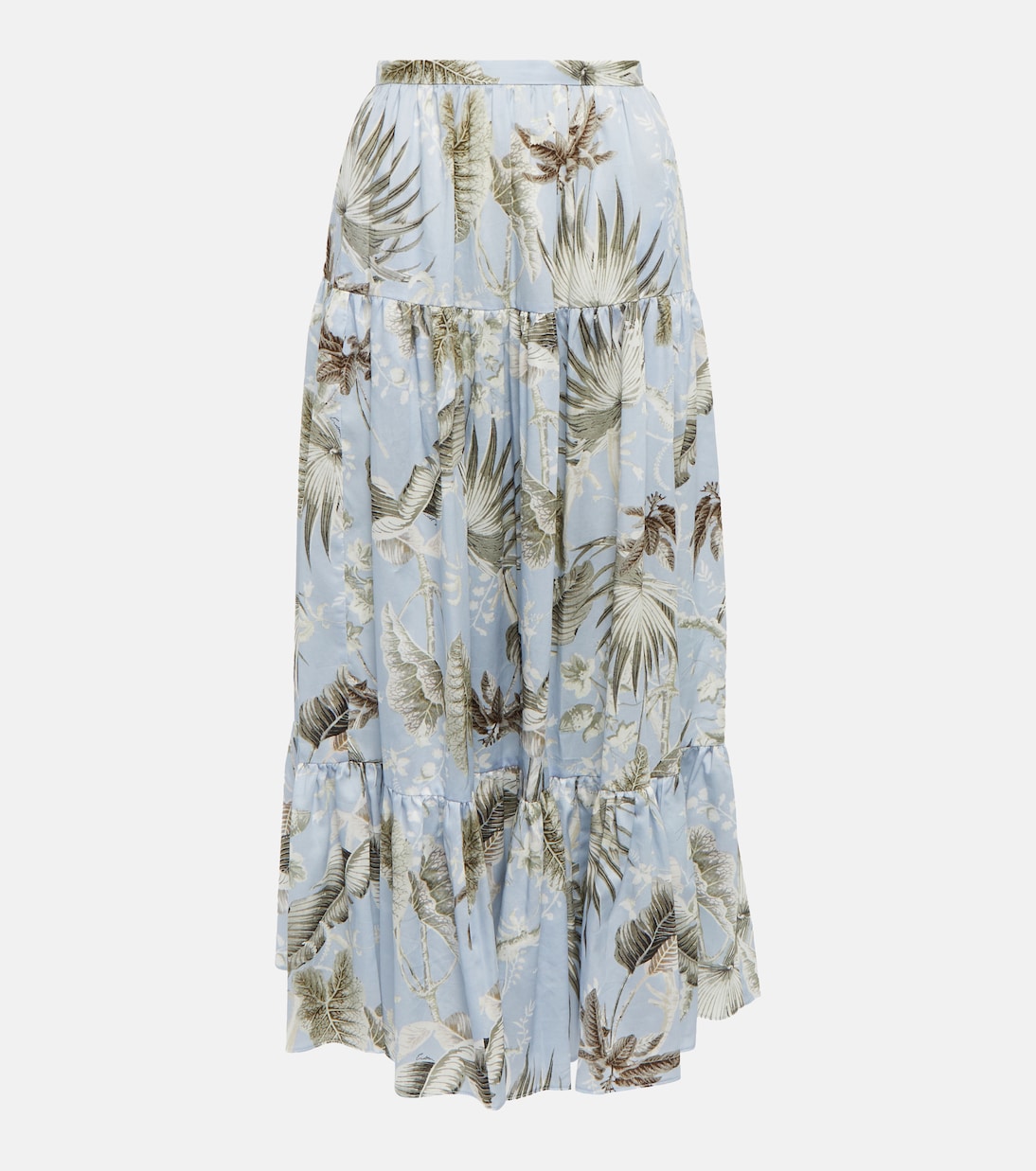 

Юбка миди из хлопка с принтом Олимпия Erdem, Wild Palm Blue