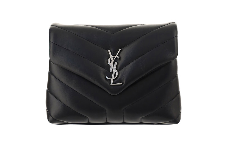 

SAINT LAURENT Миниатюрная женская наплечная сумка из коровьей кожи черного цвета