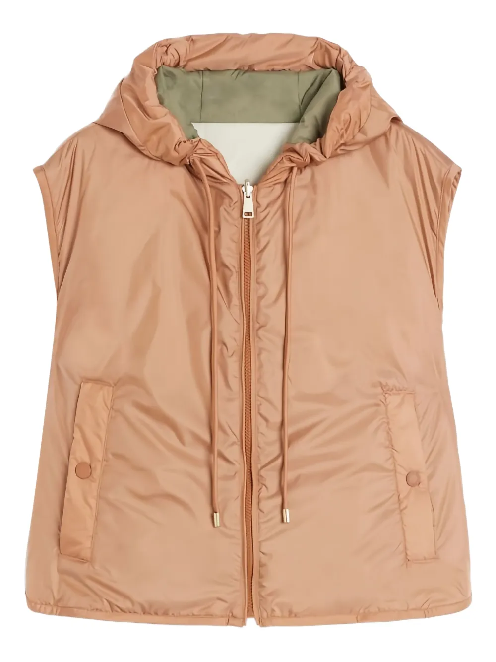 

Двусторонний стеганый жилет с капюшоном Weekend Max Mara, зеленый