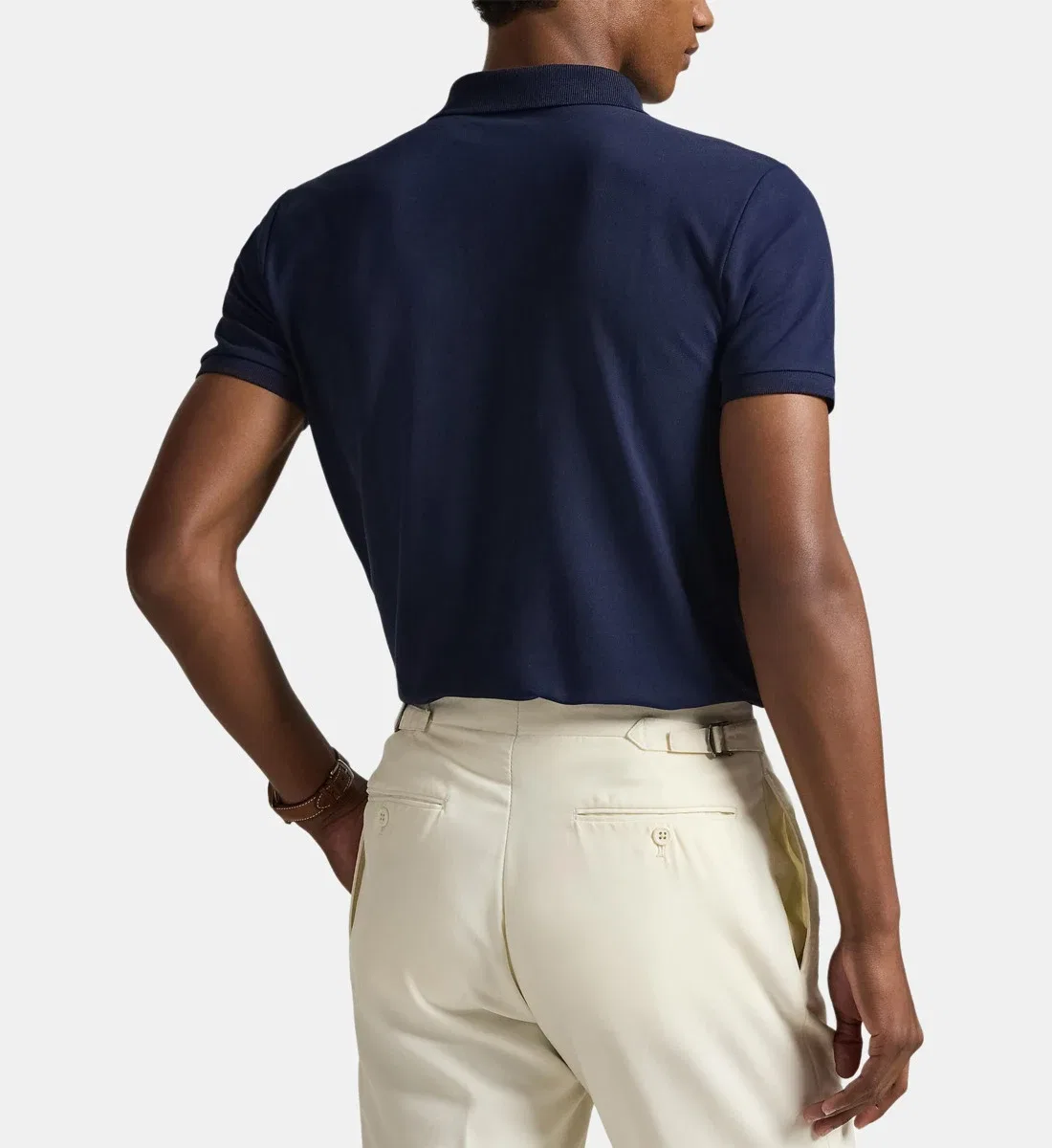 Фирменное прямое поло полуприлегающего кроя из хлопка POLO RALPH LAUREN, синий — фото 3
