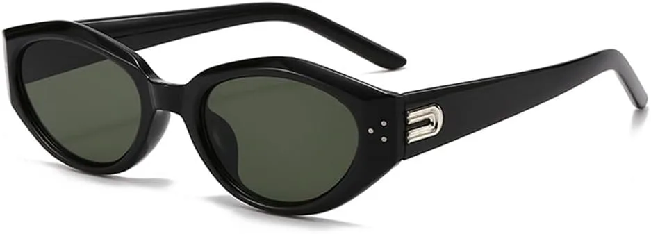 

Ретро-солнцезащитные очки «кошачий глаз» для женщин с солнцезащитным кремом, очки в маленькой оправе, неровная форма, как у рисовых ногтей KTUCN, Blackgreen