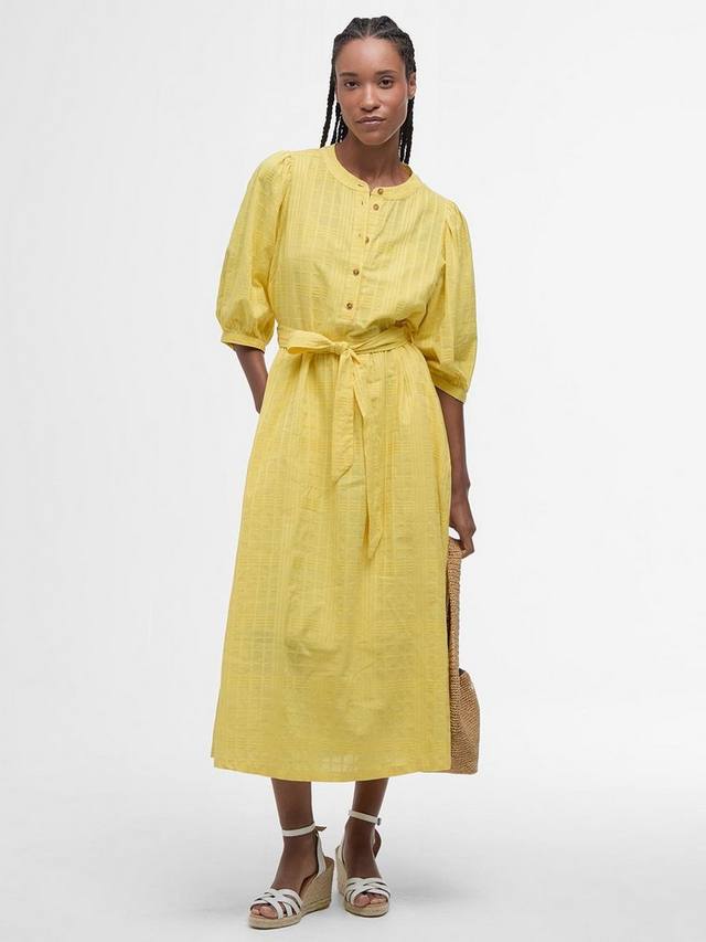 

Текстурированное платье хайди с поясом Barbour, цвет Sunray Yellow