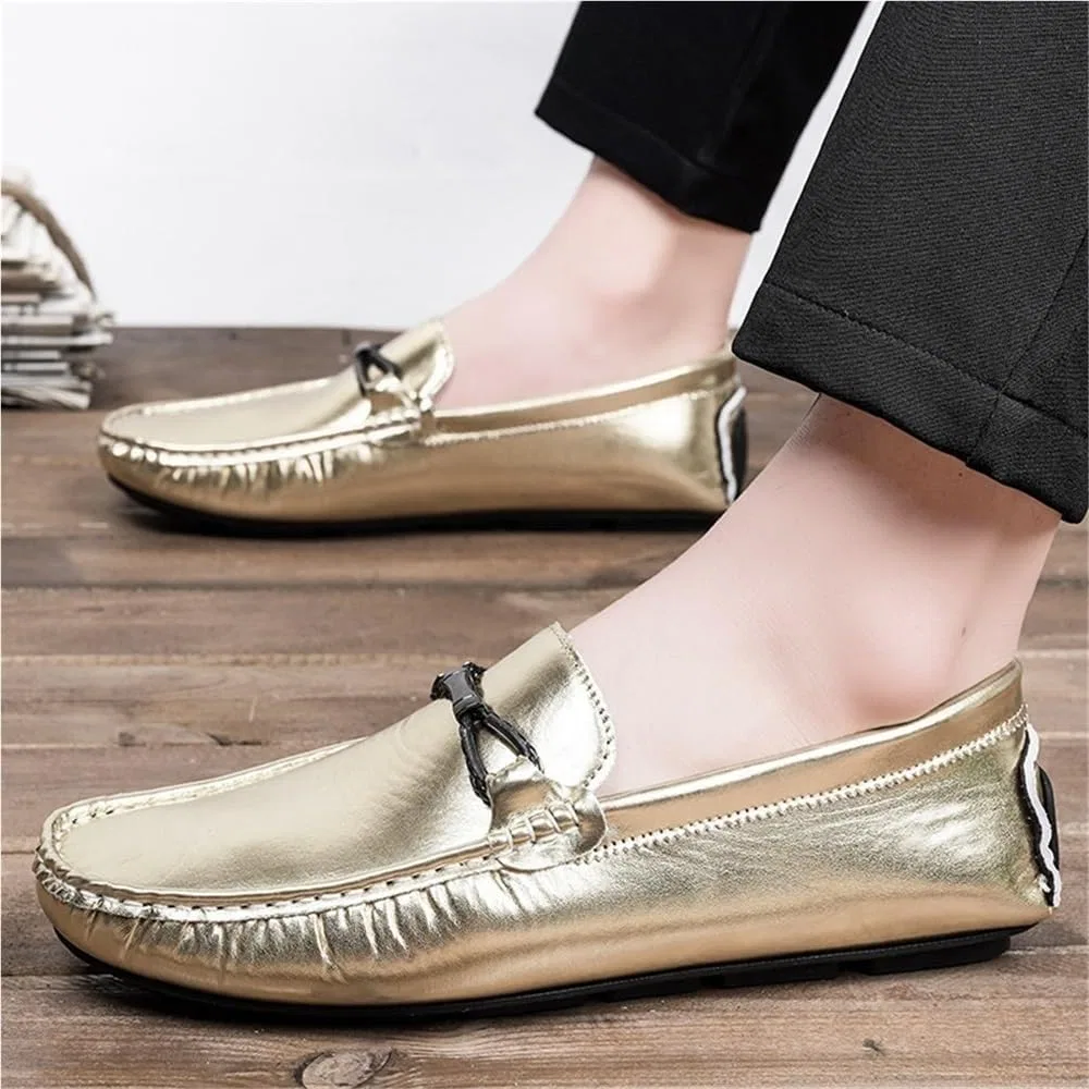 Лоферы кожаные Loafers Gold UOPYNE — фото 2