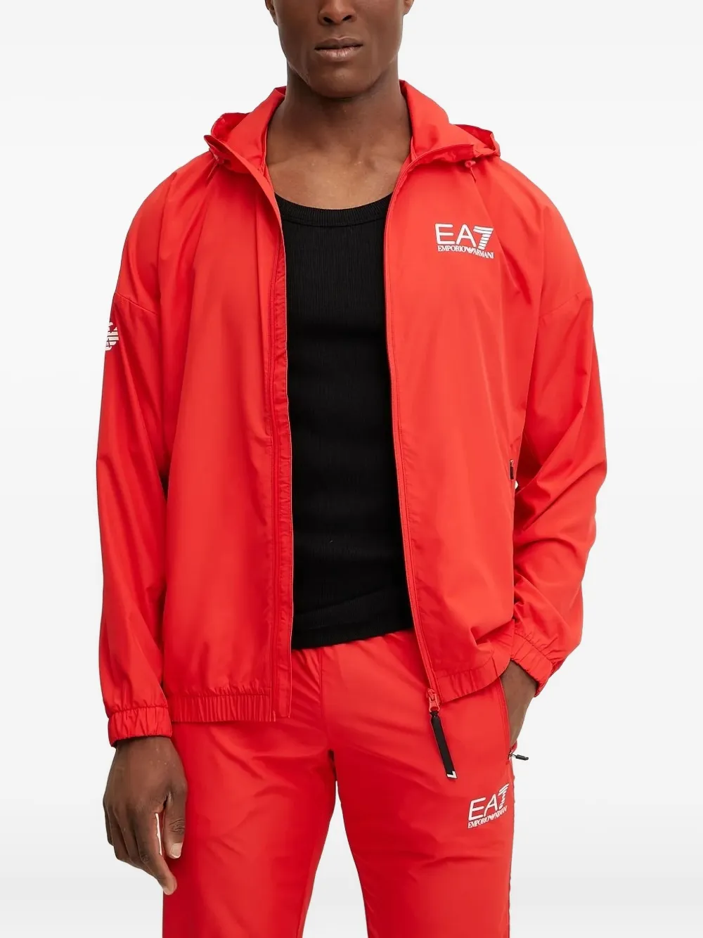 

Спортивное худи с логотипом Ea7 Emporio Armani, красный