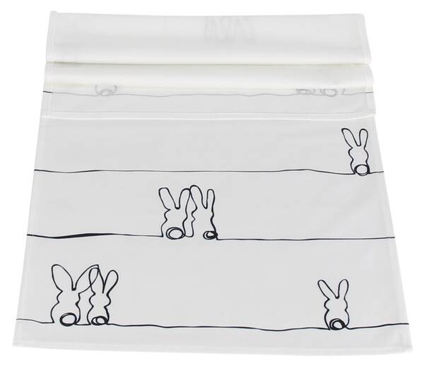 

Настольный бегун Frank Flechtwaren Line-Art, 40x1x140 см, белый