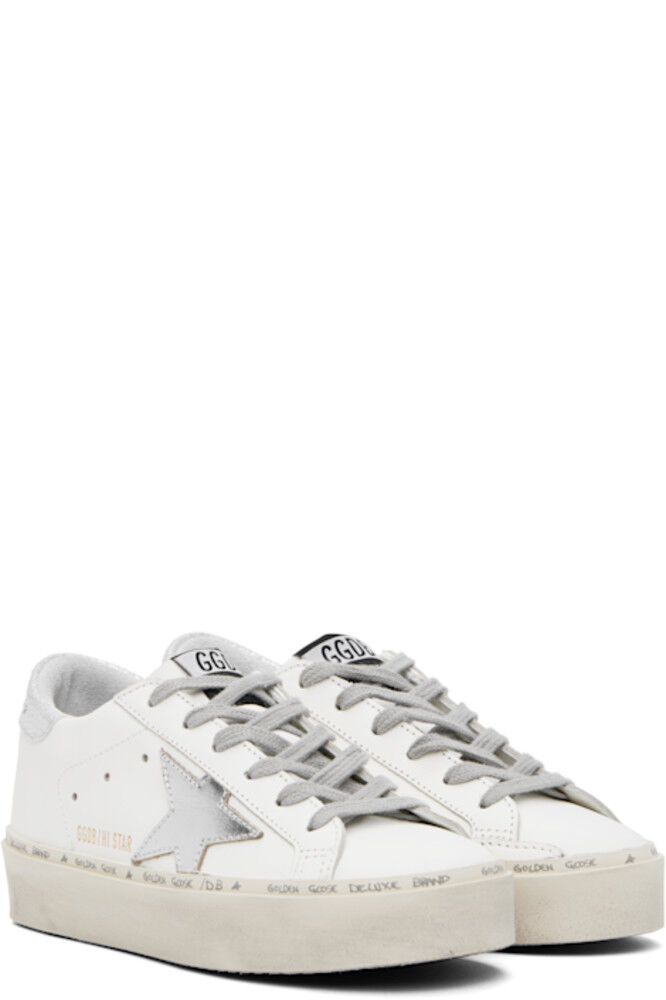 Белые и серебристые классические кроссовки Hi Star Golden Goose — фото 4