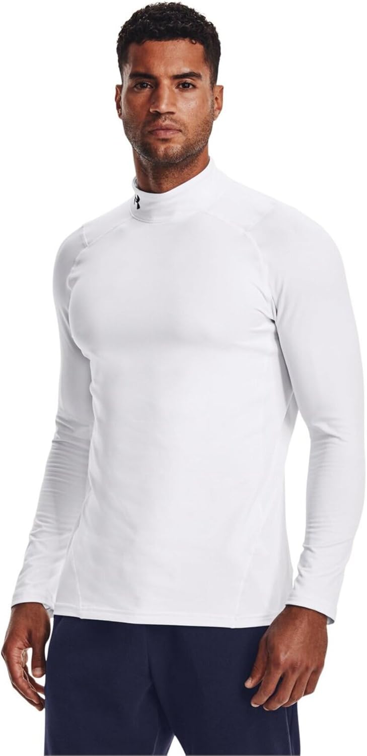 

Under Armour мужская футболка-поло ColdGear Armour Fitted Mock, White (100)/Black