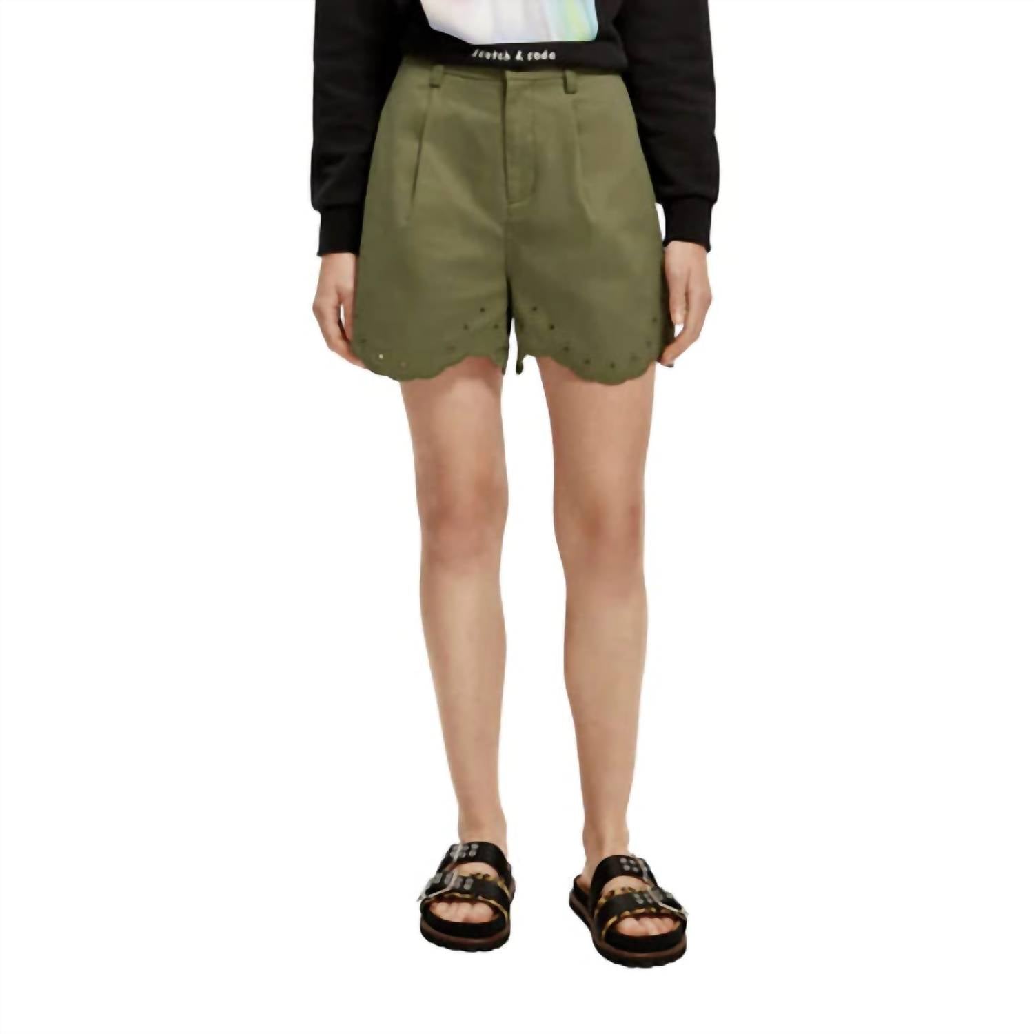 

Вышитые шорты цвета оливы SCOTCH & SODA, оливковый