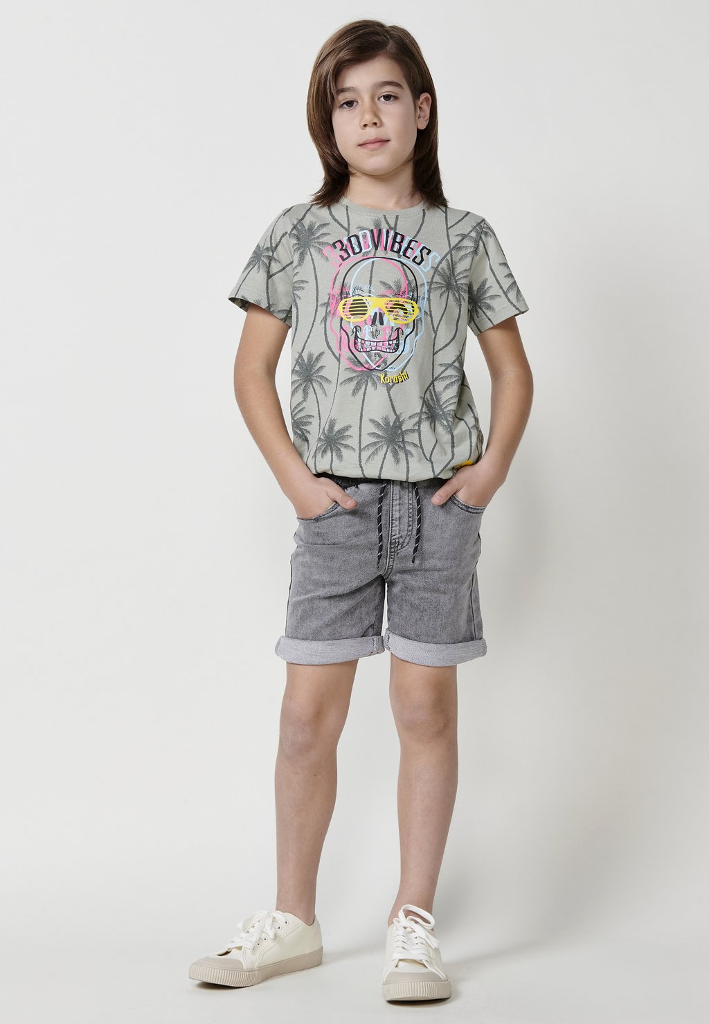 

Футболка с принтом SHORT-SLEEVED Koroshi, цвет Kaki Khaki