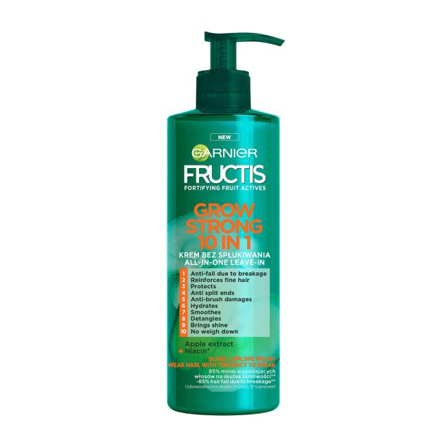 

Grow Strong Ниацинамид 10-в-1 Несмываемый крем для волос Garnier Fructis, 400 мл