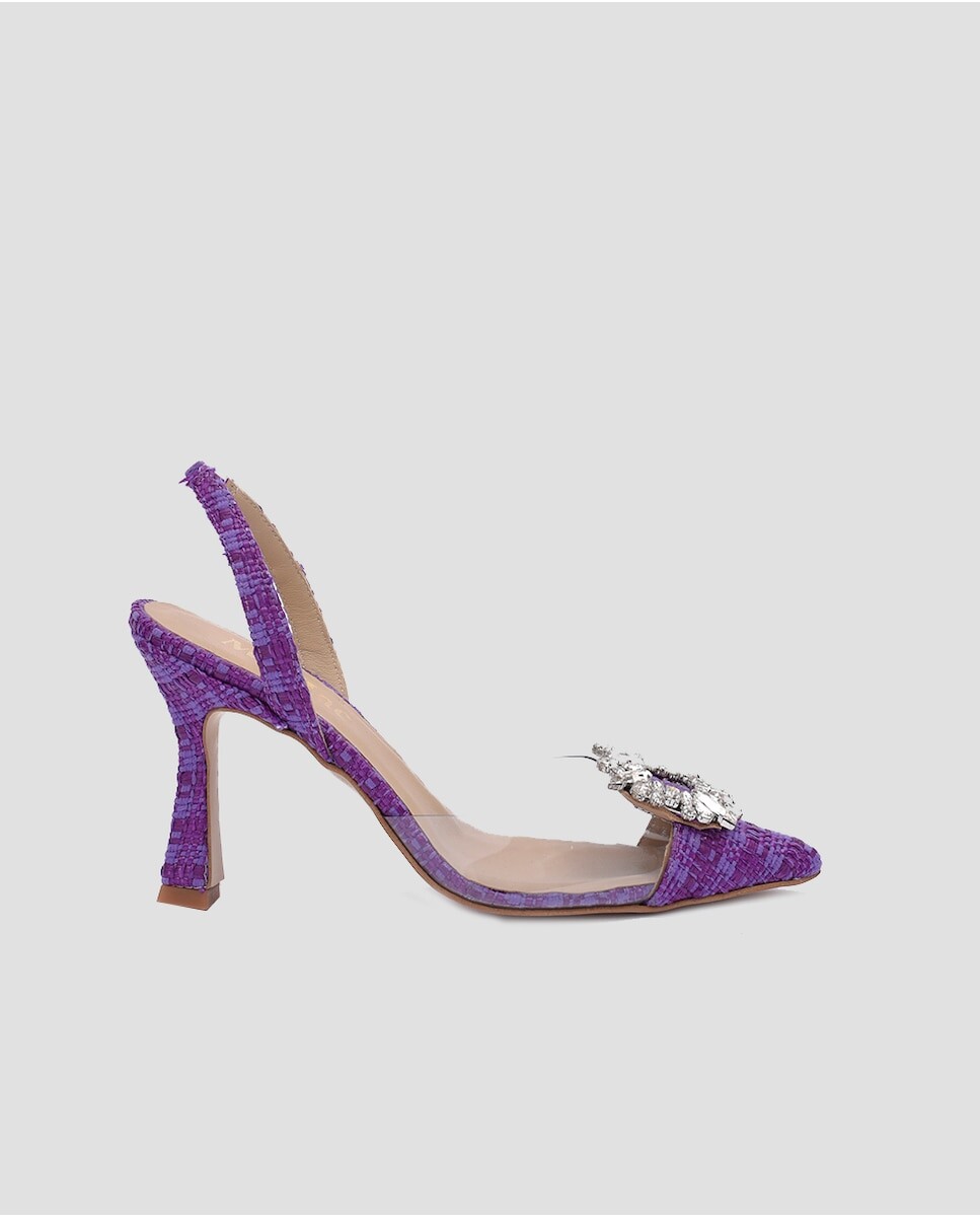 

Женские туфли-лодочки с пяткой на пятке из фиолетовой кожи Mr. Mac Shoes, фиолетовый