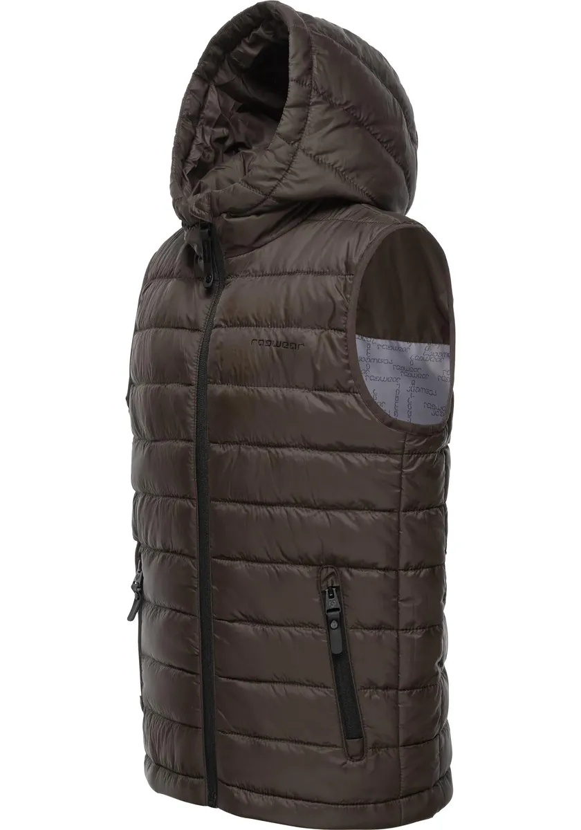 

Стеганый жилет Ragwear "Семми", спортивный стеганый уличный жилет с капюшоном для мальчиков, коричневый
