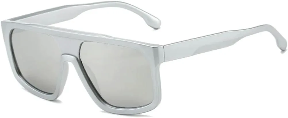 

Ретро-солнцезащитные очки для женщин и мужчин, прозрачные, с градиентным зеркальным покрытием, защита от УФ-излучения UV400 UATXTAU, Silver Silver Mirror