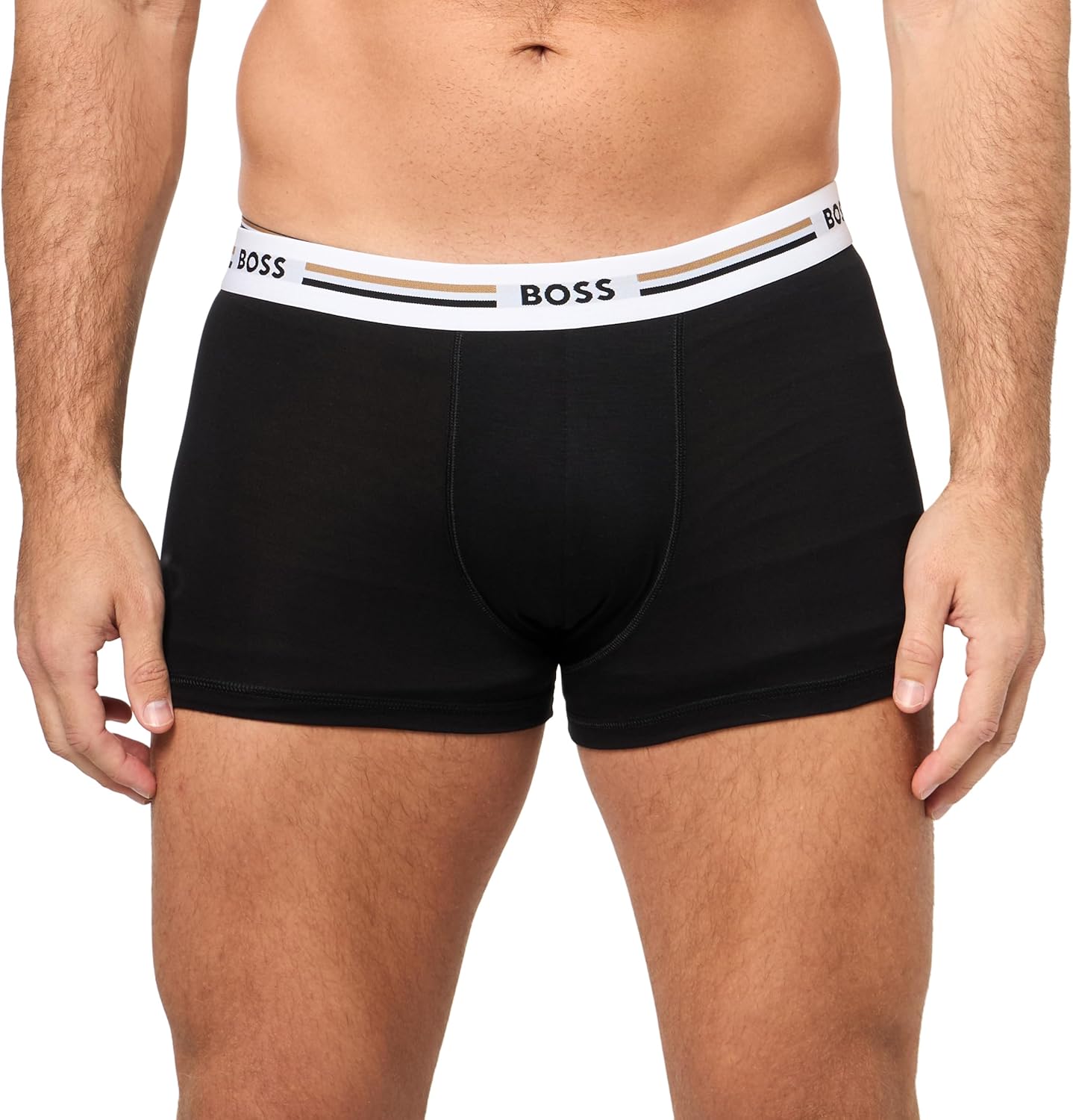 BOSS мужские трусы-боксеры Iconic Stripe с 3 полосками на поясе, Navy/Carbon/Black — фото 2