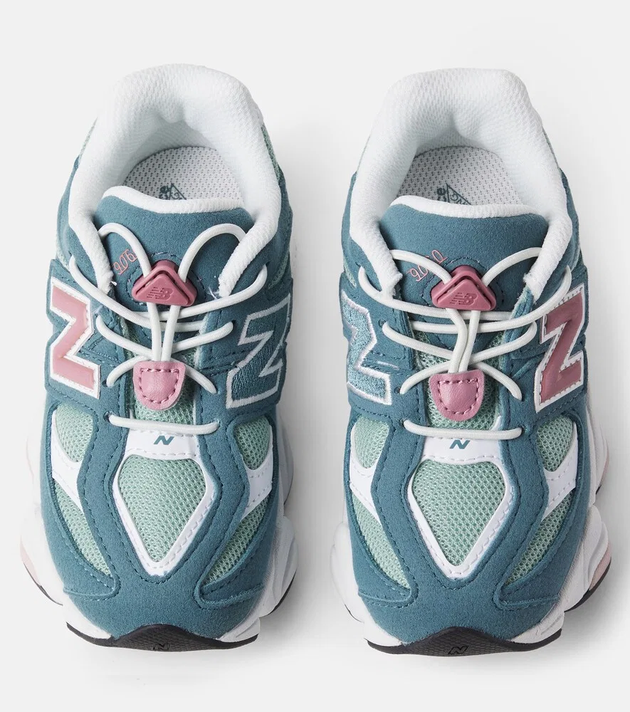 Кроссовки 9060 с замшевой отделкой New Balance Kids, синий — фото 4