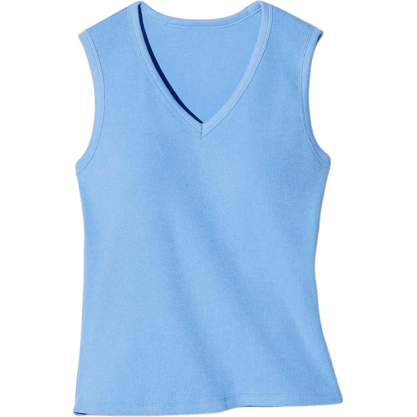 Топ женский Pink/Blue V-Neck Moderate Other UNIQLO, Pink Blue