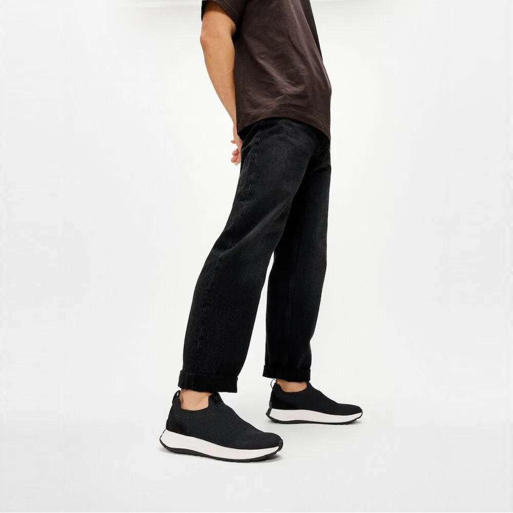 Мужские вязаные слипоны Fitflop F-Mode Flow чёрные
