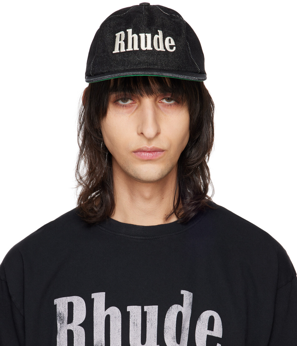 

Черная джинсовая кепка с логотипом Rhude, цвет Black