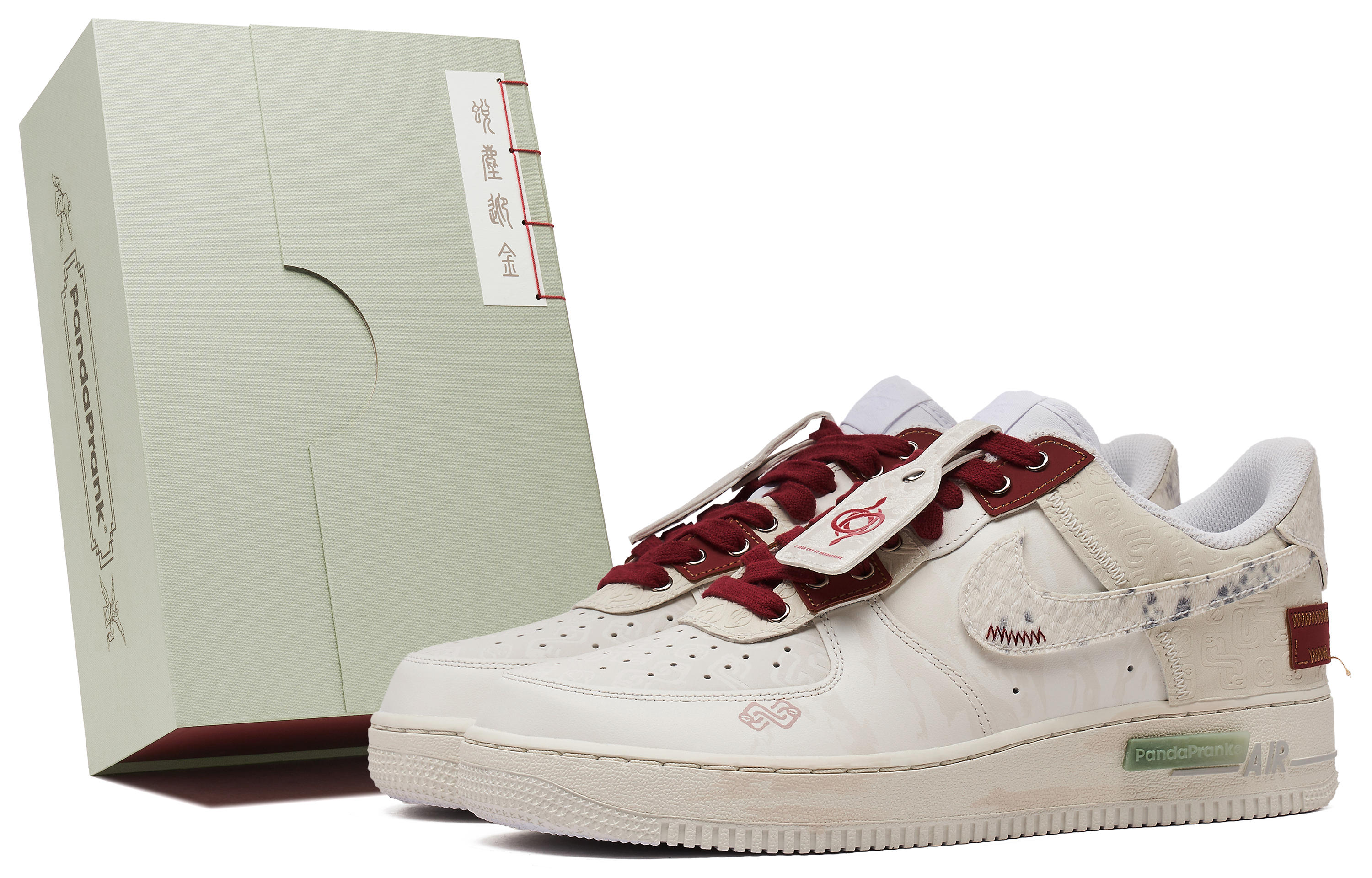 

Nike Кроссовки Air Force 1 с низким верхом, противоскользящие, износостойкие, для скейтбординга, мужские, бежево-красные
