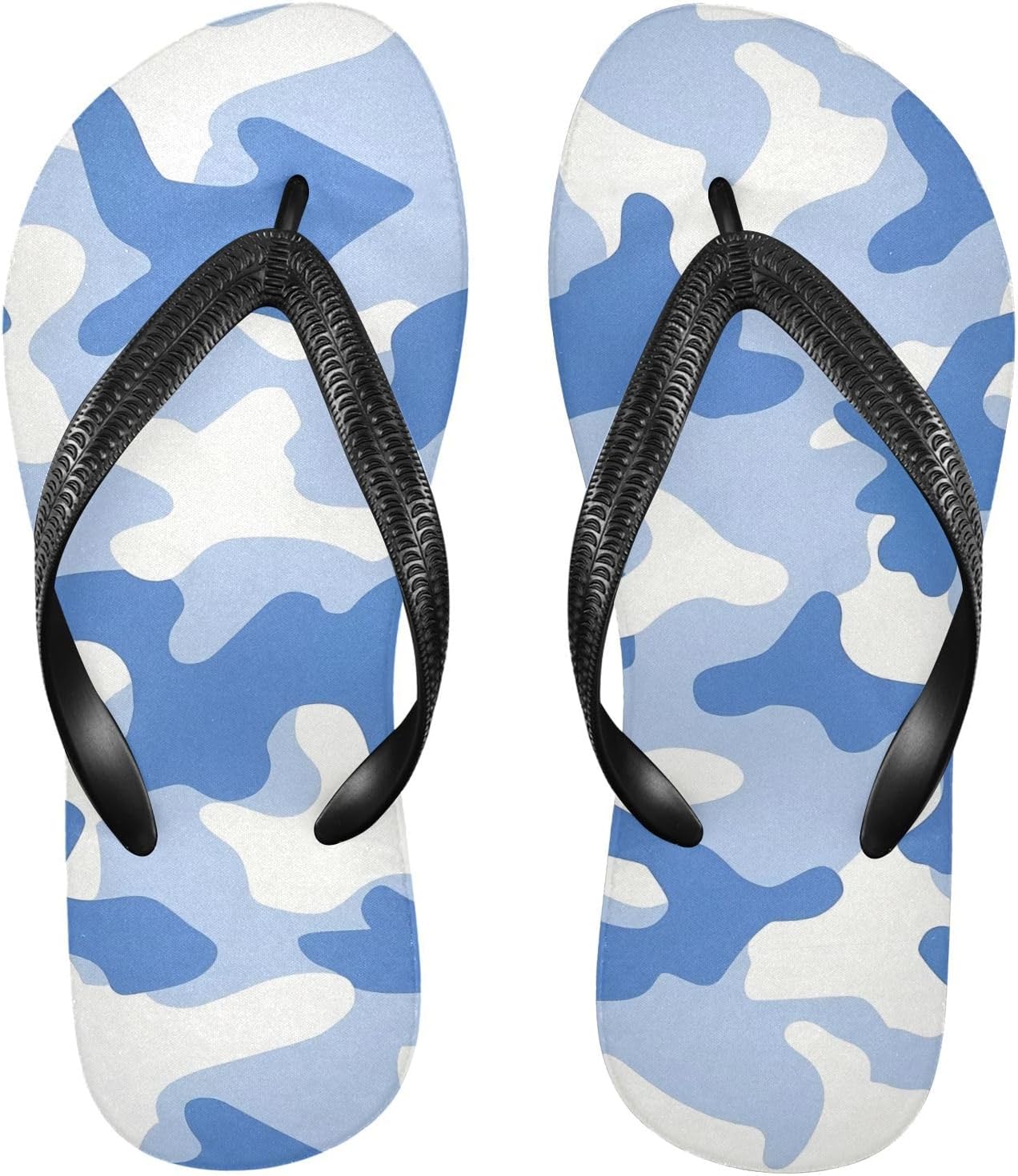 

Шлепанцы SPRIPORT с камуфляжным узором для женщин и мужчин, удобные повседневные вьетнамки с амортизирующей подошвой и резиновой подошвой против скольжения, плоские сандалии для летнего пляжного отдыха, бледно-голубой