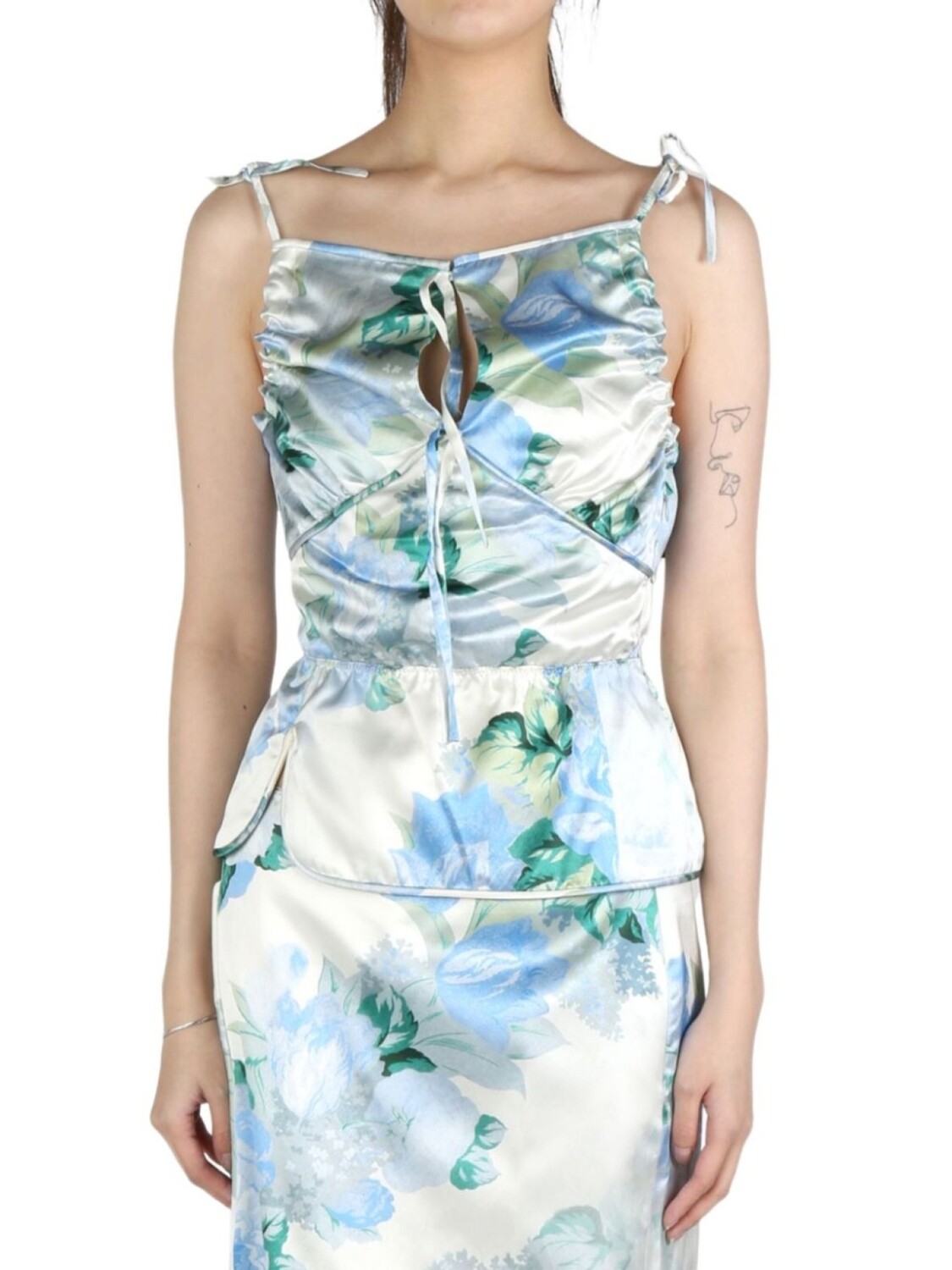 

Топ с цветочным принтом MERYLL ROGGE, синий