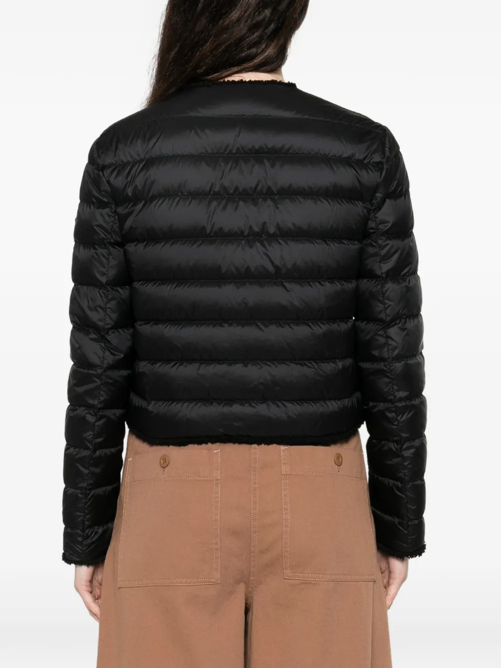 Стеганая куртка с цветочными пуговицами Moncler, черный — фото 4