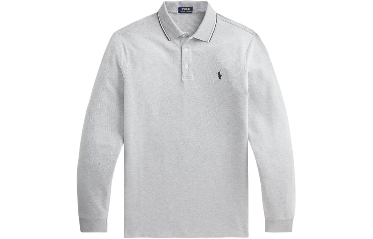 Поло мужское heather gray Polo Ralph Lauren, серый — фото 3