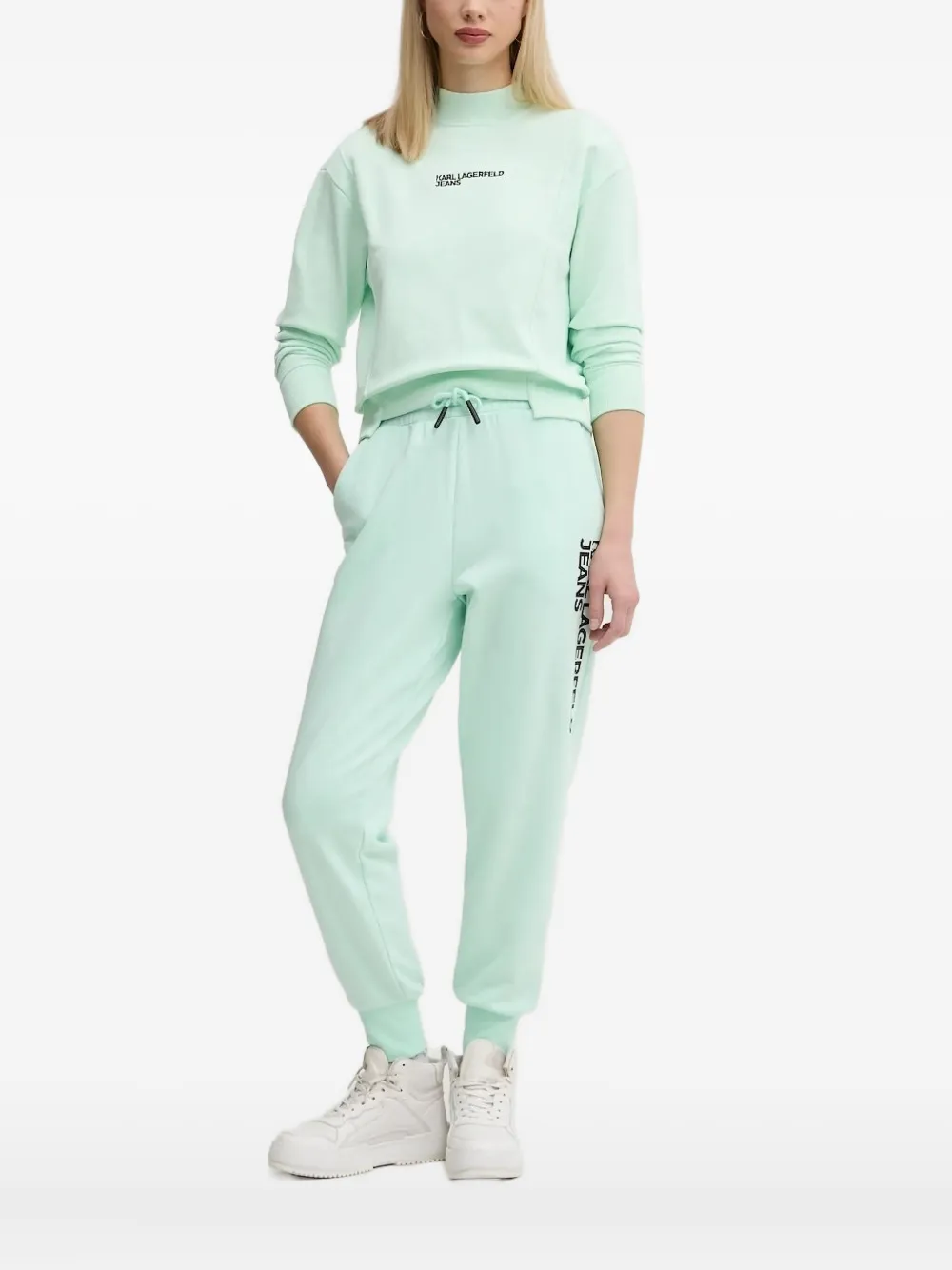 

Толстовка с высоким воротом и вышитым логотипом Karl Lagerfeld Jeans, зеленый