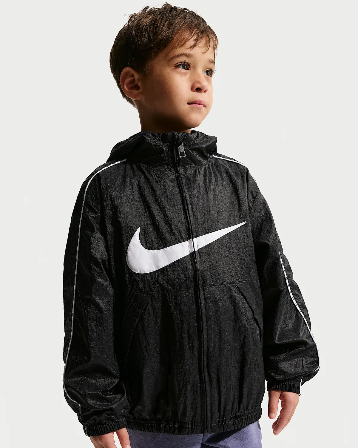 Детская легкая полупрозрачная куртка Nike из рипстопа, Black