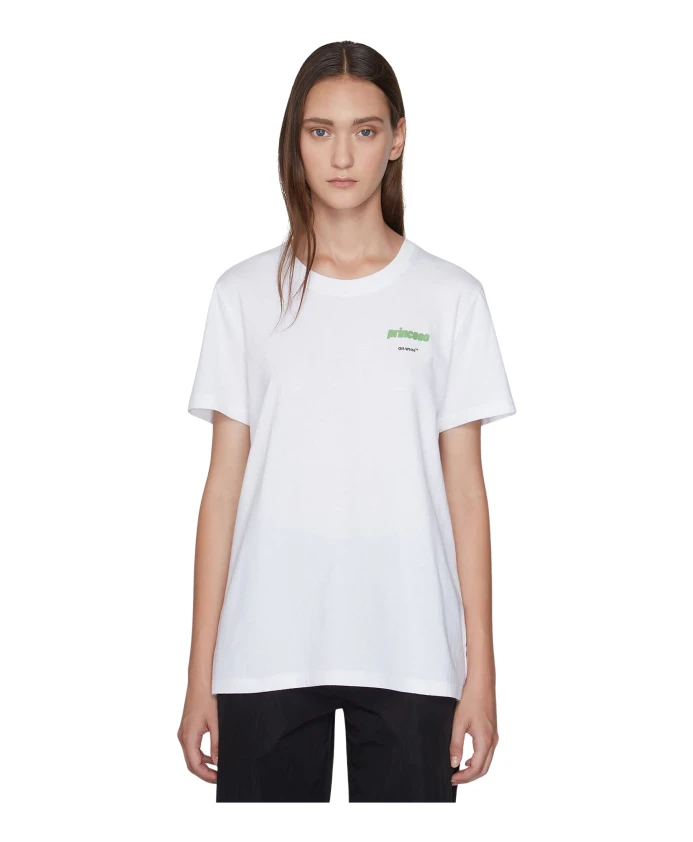 

Футболка с принтом логотипа принцессы Off White, белый