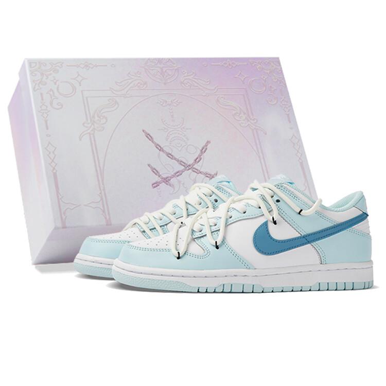 

Кроссовки Nike Dunk Skateboarding Shoes Women's Low-top White/Royal Blue/Fern Green, синий/белый