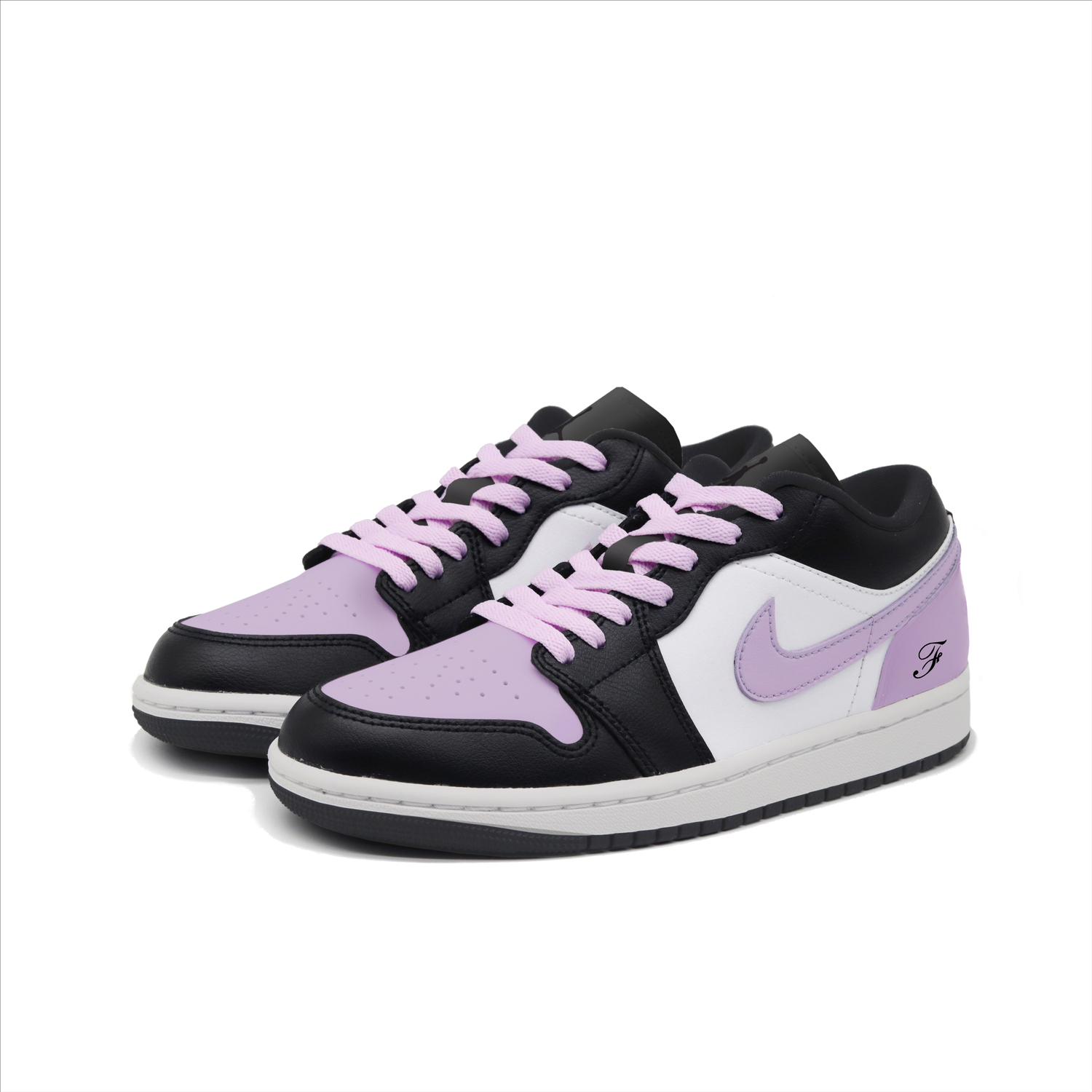 Jordan Кроссовки Air 1 Taro Bobo из синтетической кожи, устойчивые к истиранию, низкие, винтажные, баскетбольные, унисекс, черные с фиолетовым — фото 4
