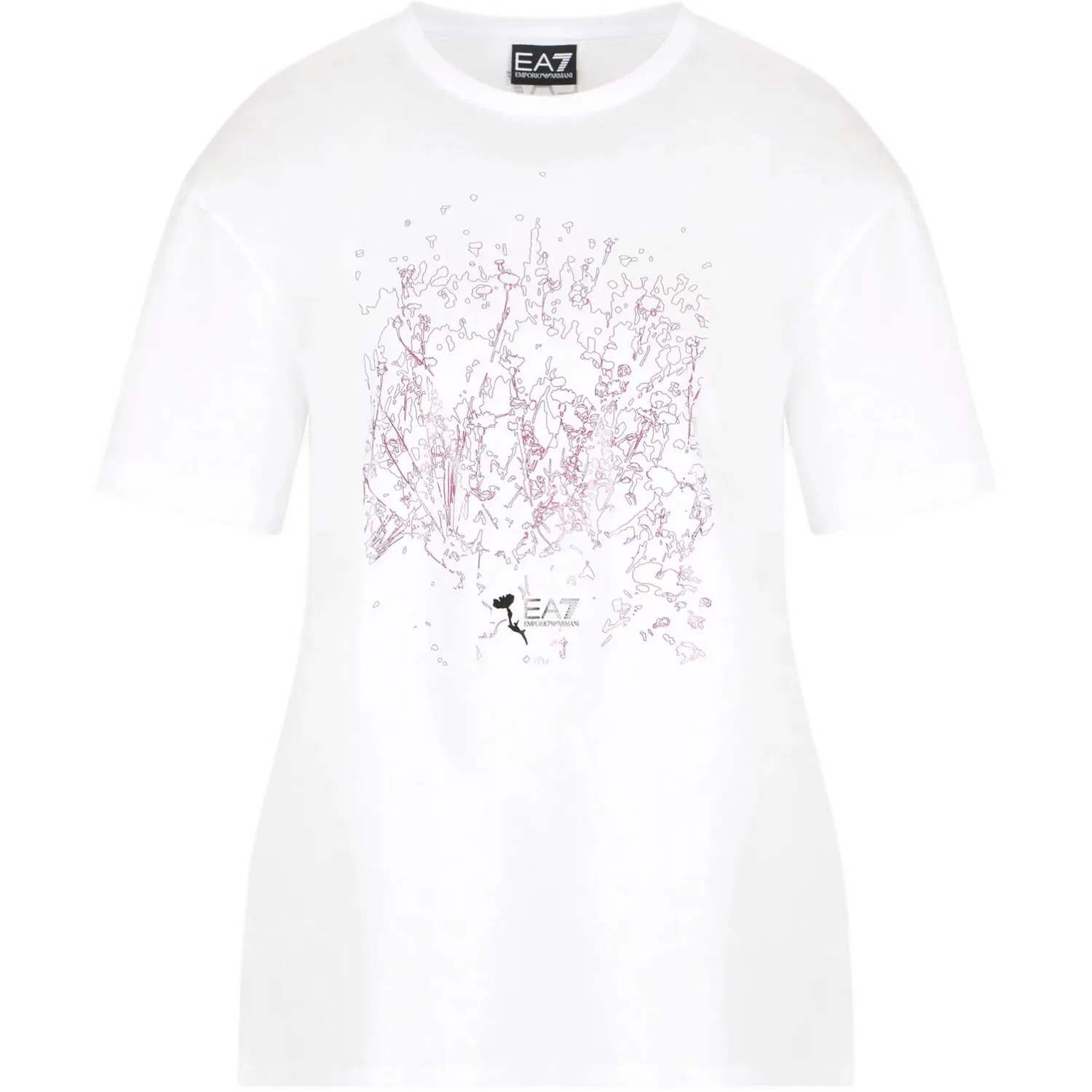 Футболка Ea7 с принтом логотипа EMPORIO ARMANI, Cream White