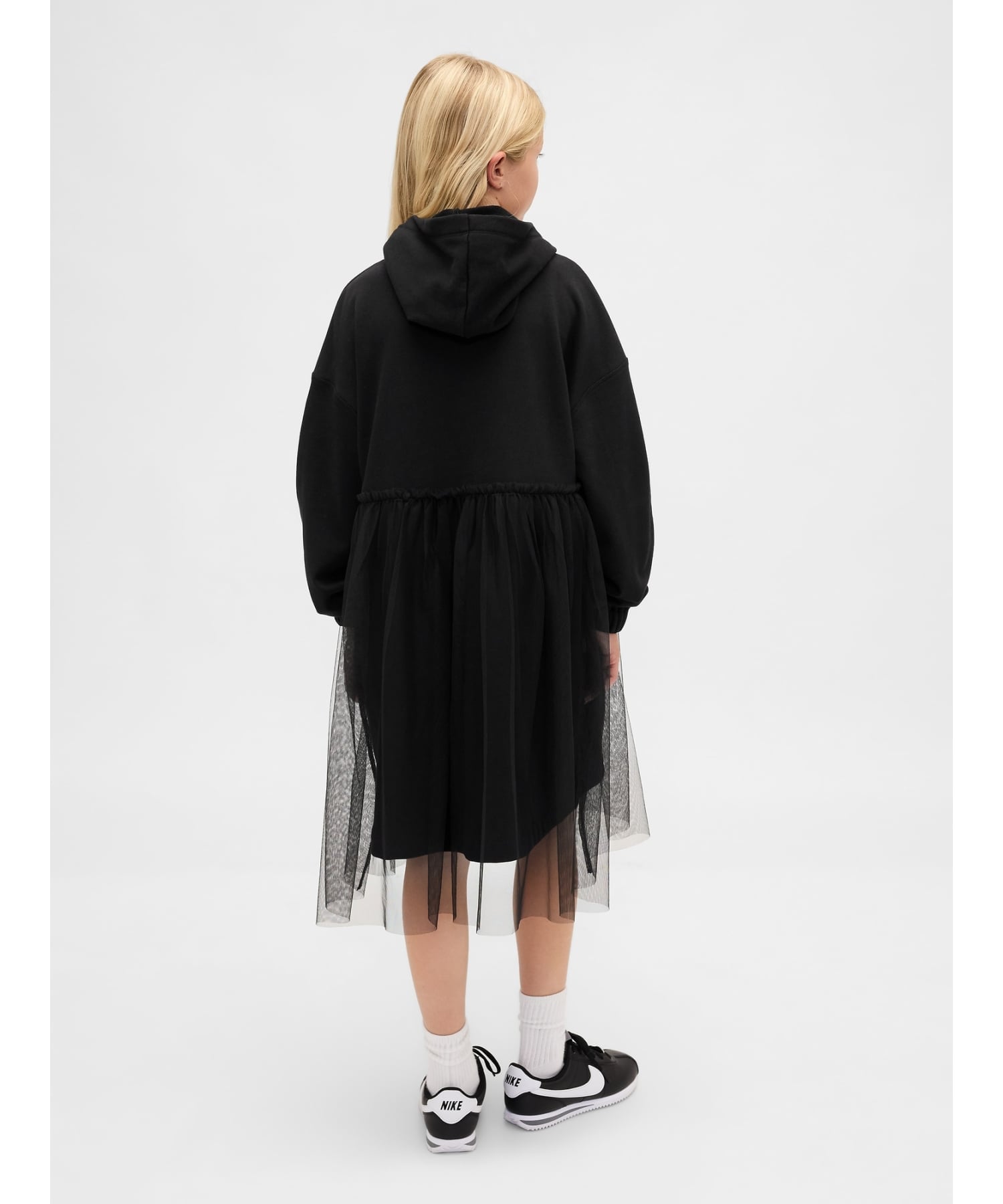 (K) Платье-худи оверсайз из смешанных материалов GAP, BLACK — фото 2