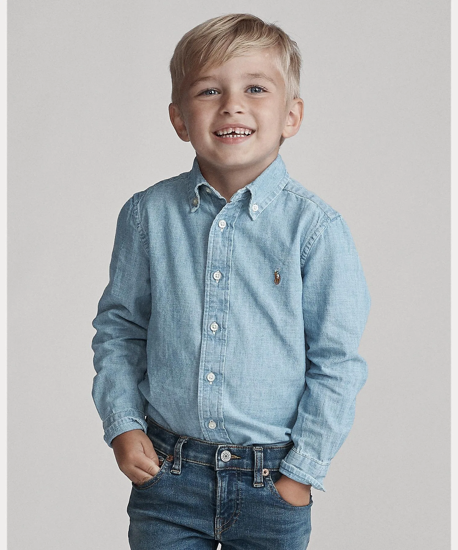 Детская рубашка POLO RALPH LAUREN из шамбре