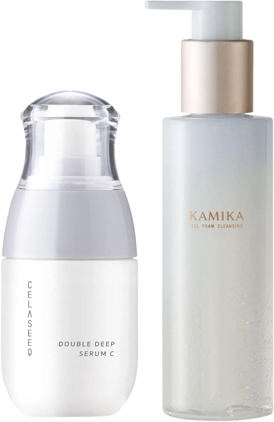 Сыворотка с пептидами и витамином C Celaseeq W Deep Serum C + очищающий гель-пенка KAMIKA 180 мл