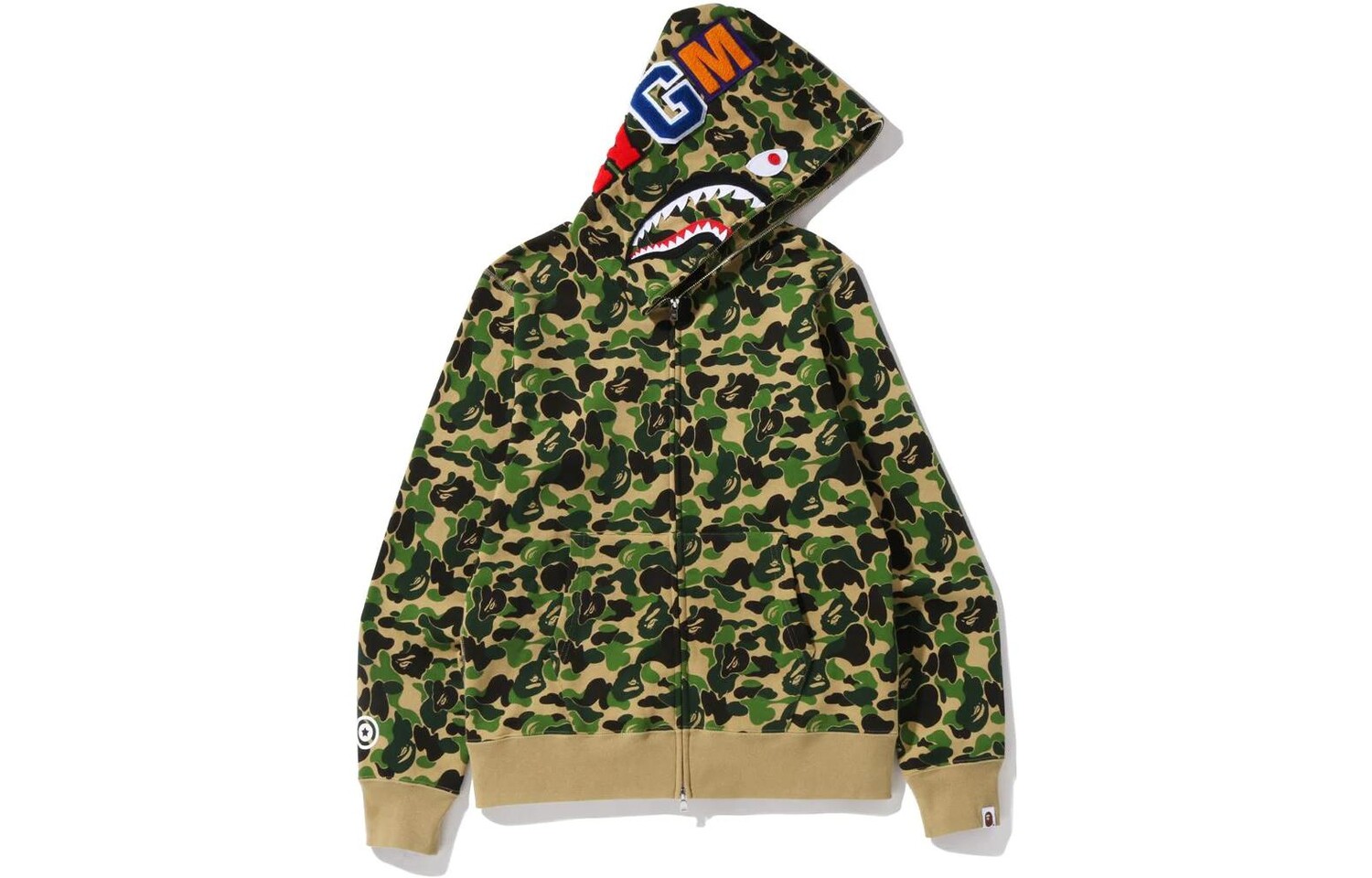 

A BATHING APE BAPE ABC Shark Толстовка на молнии на молнии, синяя, Зеленый