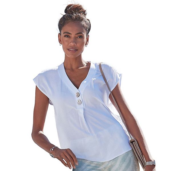 

Женская блузка с пуговицами Lascana, White