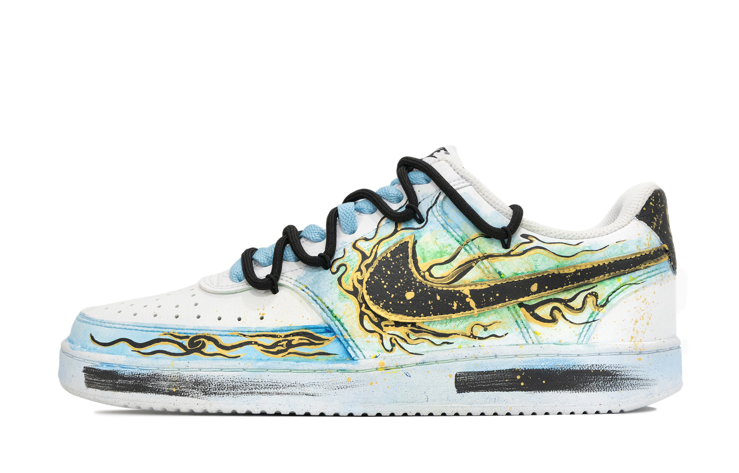 

Court Vision 1 Dark Star износостойкие и легкие низкие кроссовки для скейтбординга мужские turquoise Nike, белый