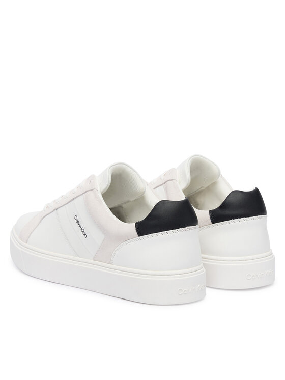 Кроссовки Classic Cupsole Laceup Tape Lth YM0YM01430 Calvin Klein, белый — фото 3