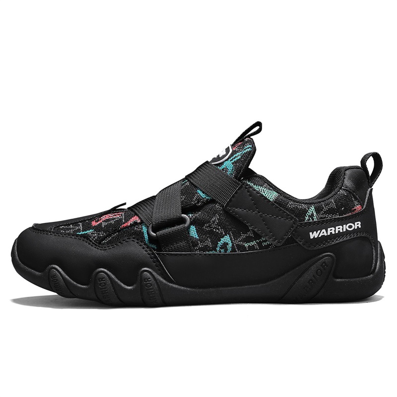 

WARRIOR Мужские повседневные кроссовки low top черные, устойчивые к скольжению и истиранию, с поддержкой и балансом