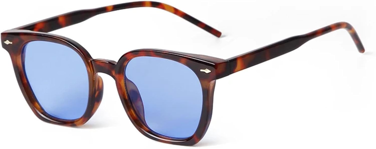 

Солнцезащитные очки с защитой от УФ-излучения UV400 | Оправа Rivet Tortoiseshell, маленькая, синие линзы | Для женщин и мужчин, для занятий спортом на открытом воздухе и вождения DSVIGF, 02