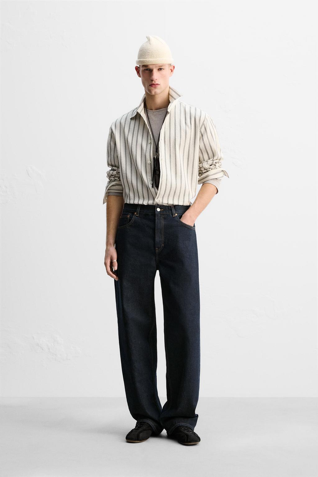 

Жаккардовая рубашка в полоску ZARA, цвет Stripes