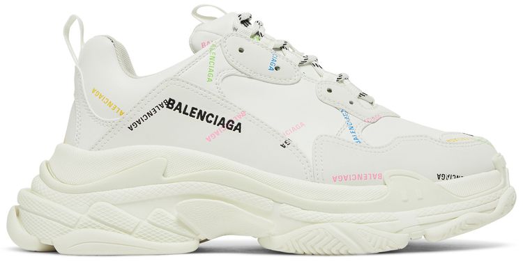 

Кроссовки Balenciaga Triple S Sneaker 'Allover Logo - White Multi', белый