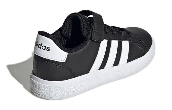 Кроссовки grand court с эластичными шнурками и ремешком сверху Adidas, черный — фото 4